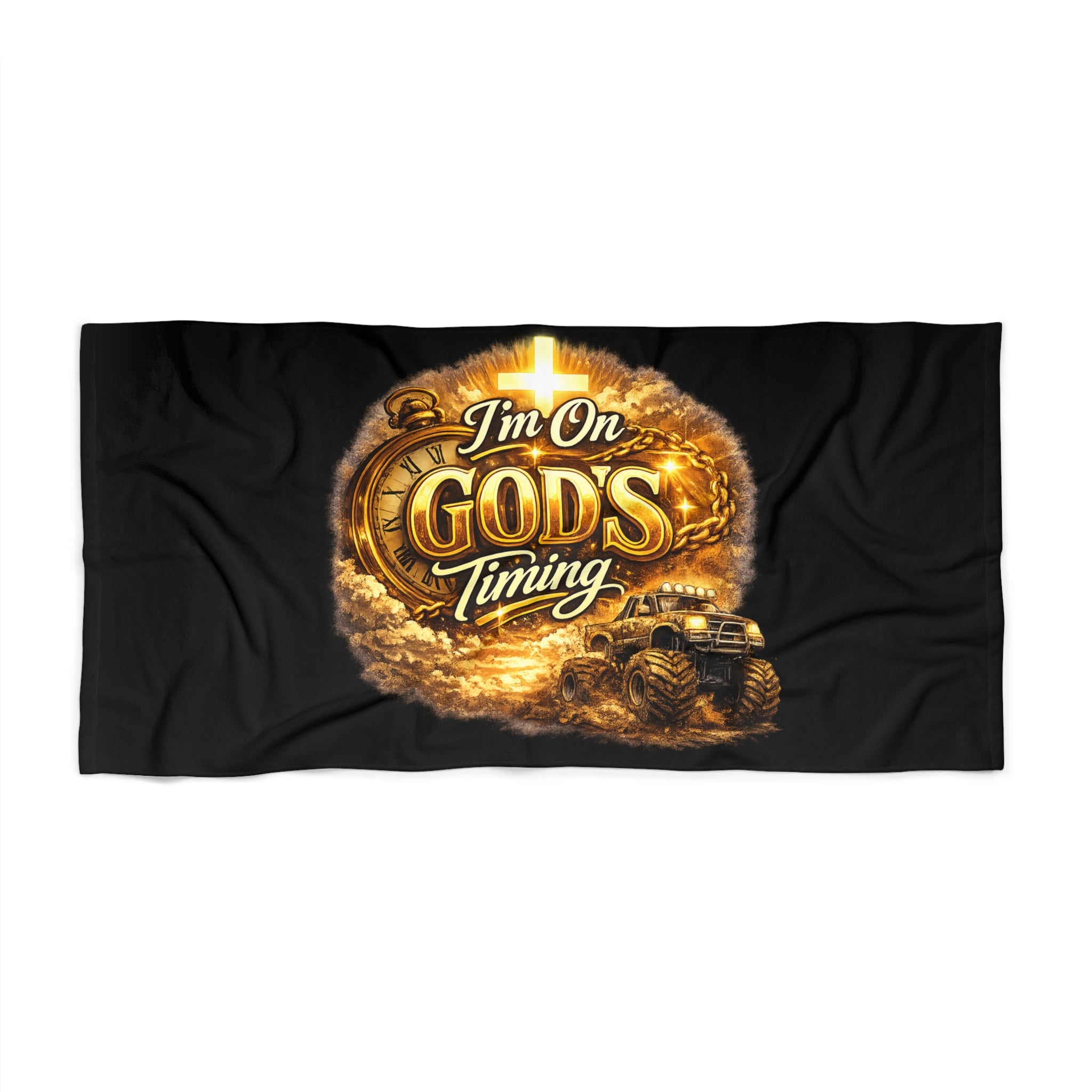 God's Timing Beach Towel