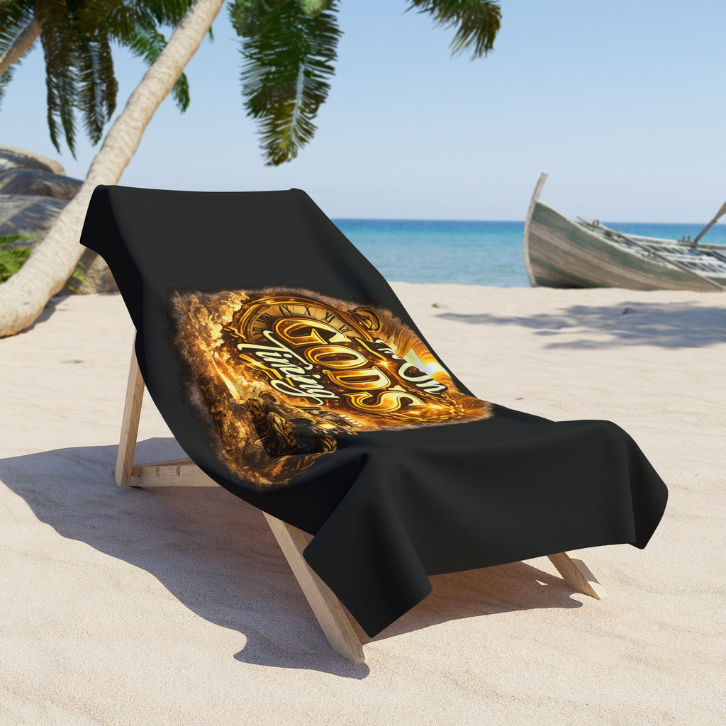 God's Timing Beach Towel