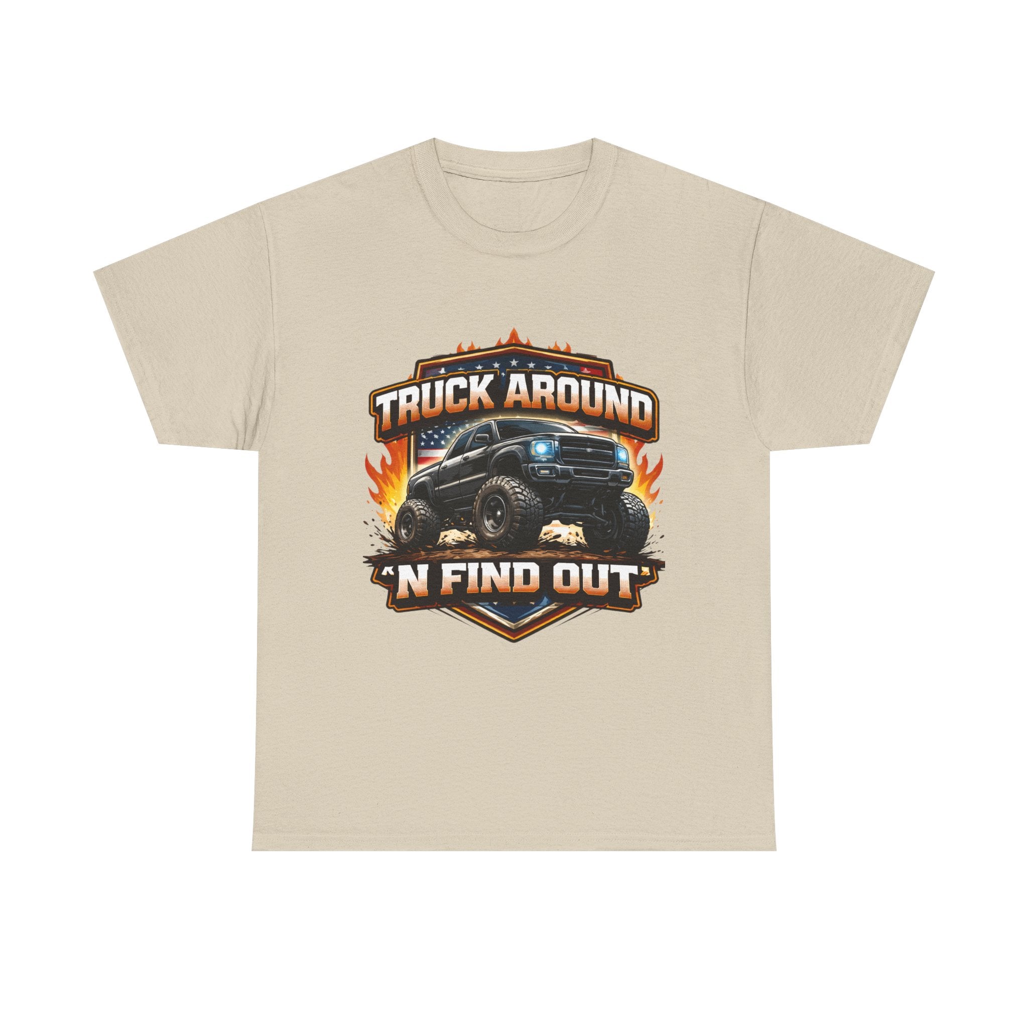 Truck Around N Find Out American Flag T-shirt