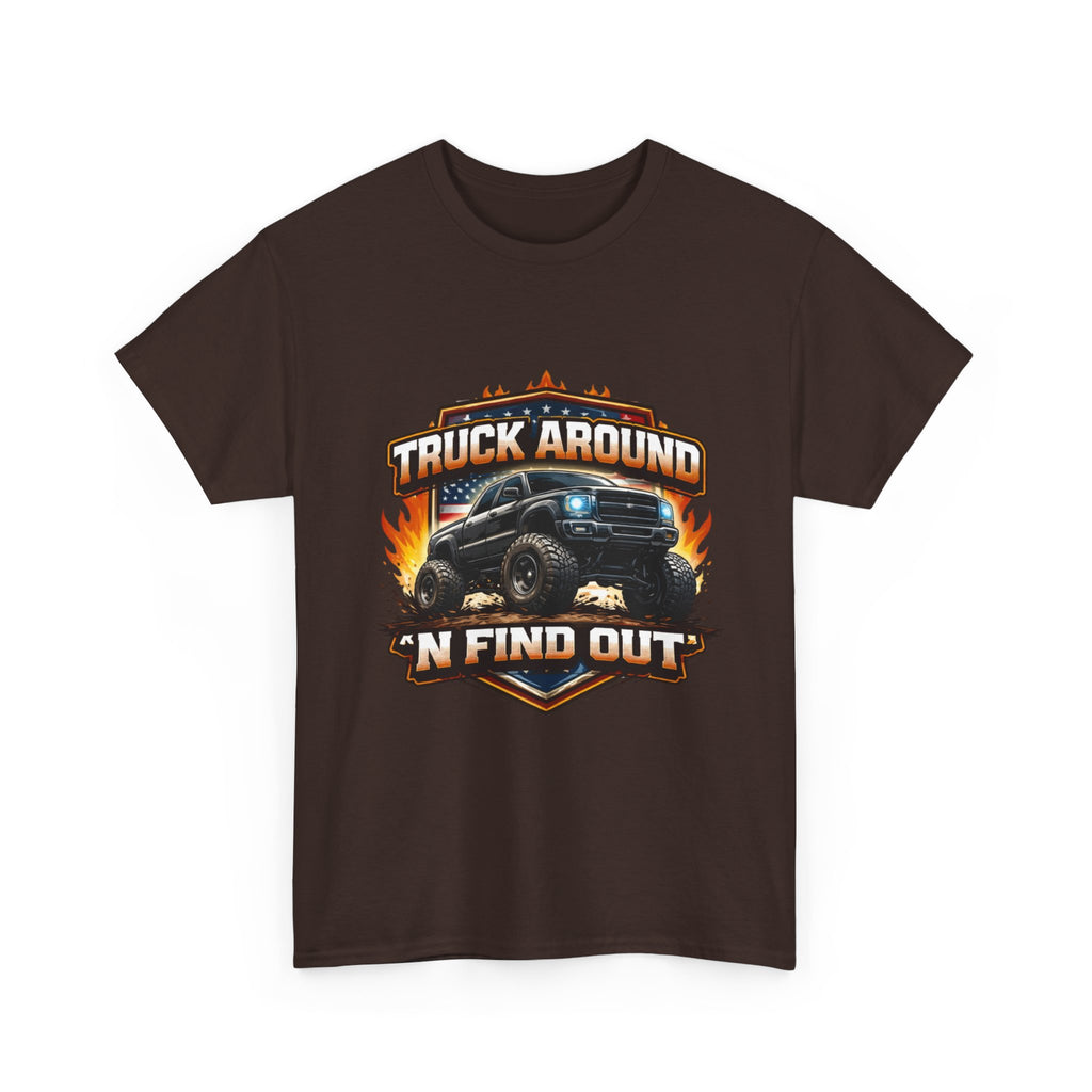 Truck Around N Find Out American Flag T-shirt