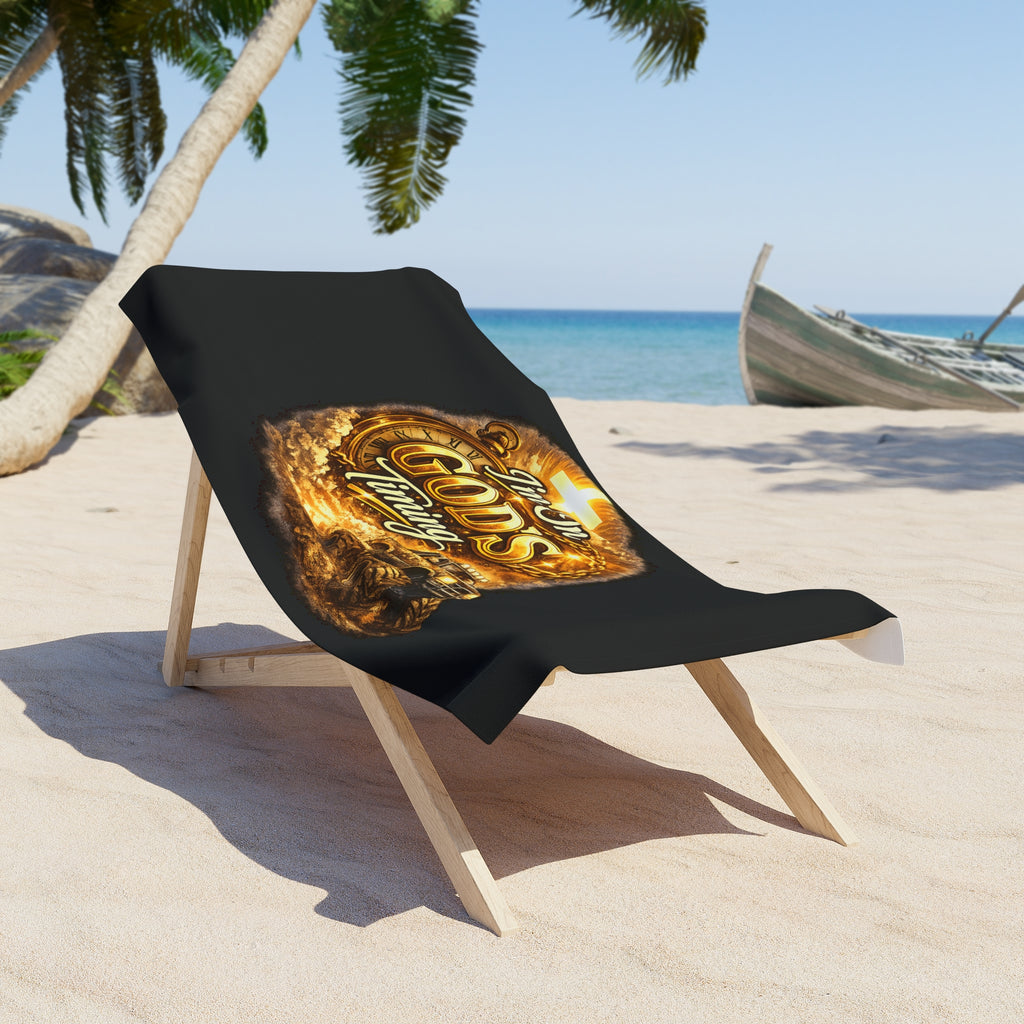 God's Timing Beach Towel